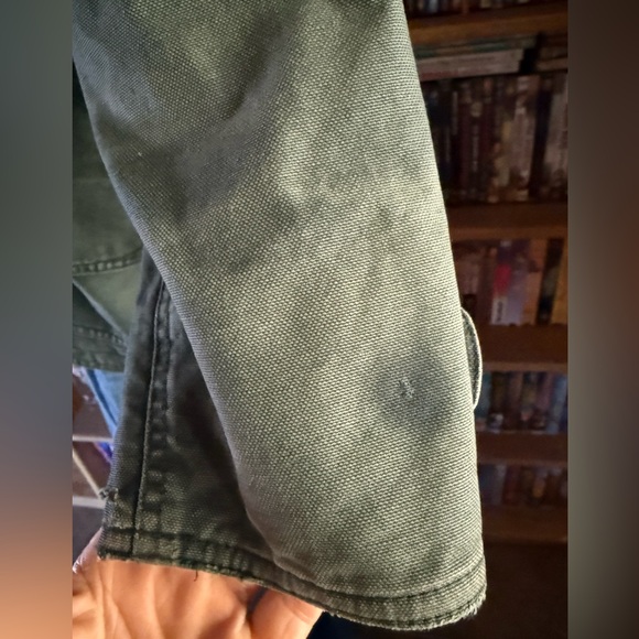 Vintage Lands' End Green Utility Chore Jacket with Brown Corduroy Collar XS - Picture 5 of 8